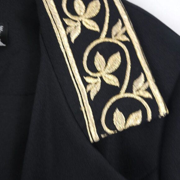 Helene Blake Blazer Jacket Women 14 Black Gold Elegant Office Business Workwear - Picture 3 of 12